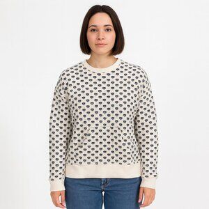 Jak & Rae Cream Black Skull Sweater Halloween Size Large